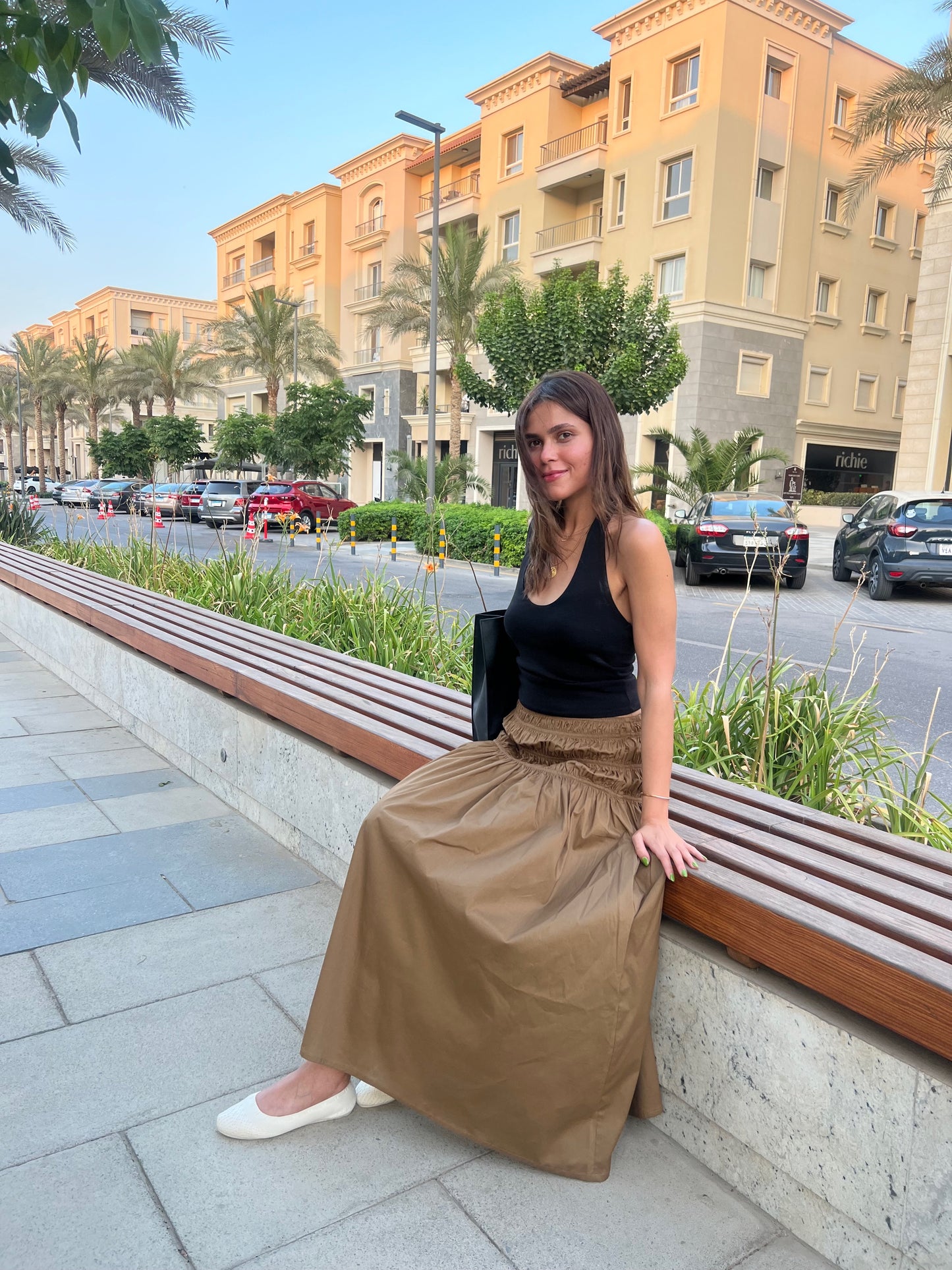 The Downtown Smocked Waist Skirt