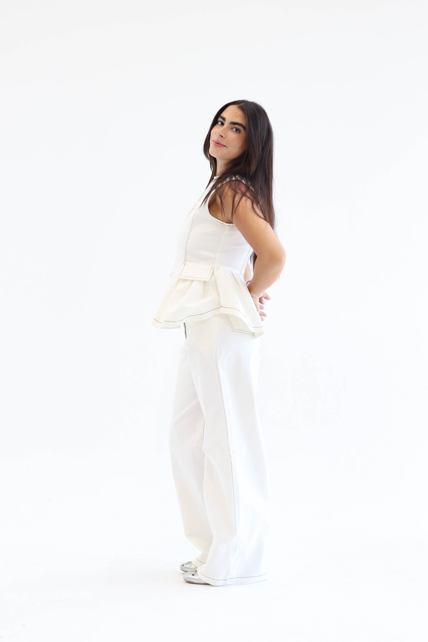 The White Peplum Ensemble set
