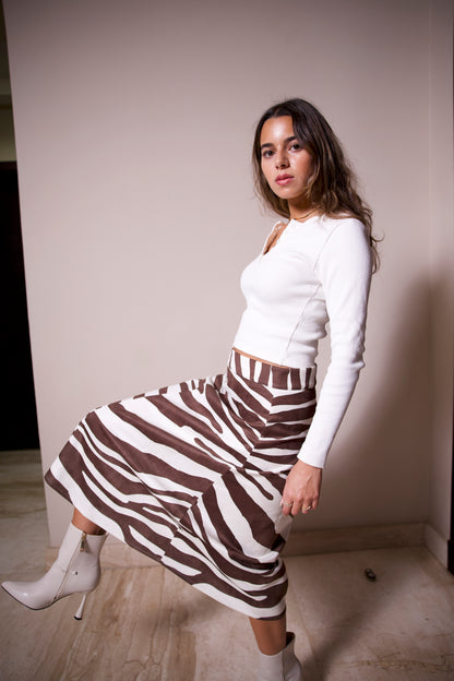 The Zebra Flow Chamois Skirt