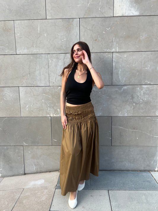 The Downtown Smocked Waist Skirt