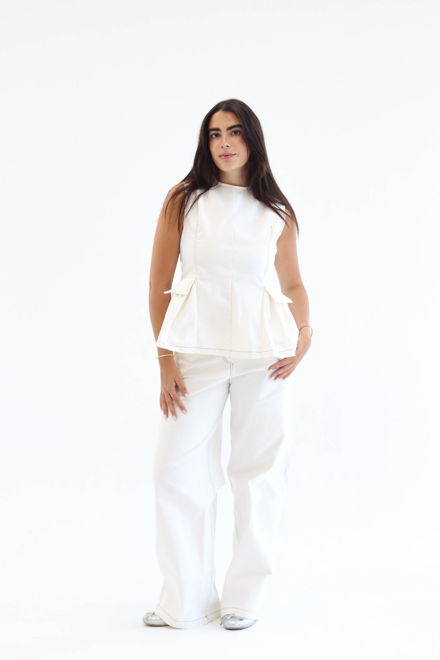 The White Peplum Ensemble set