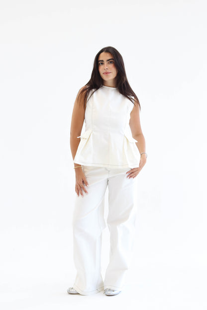 The White Peplum Ensemble set