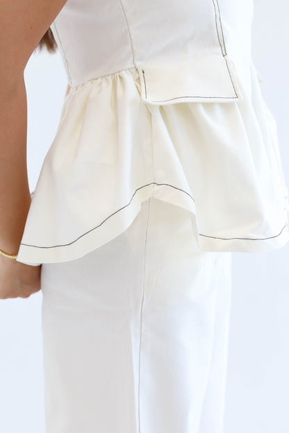 The White Peplum Ensemble set