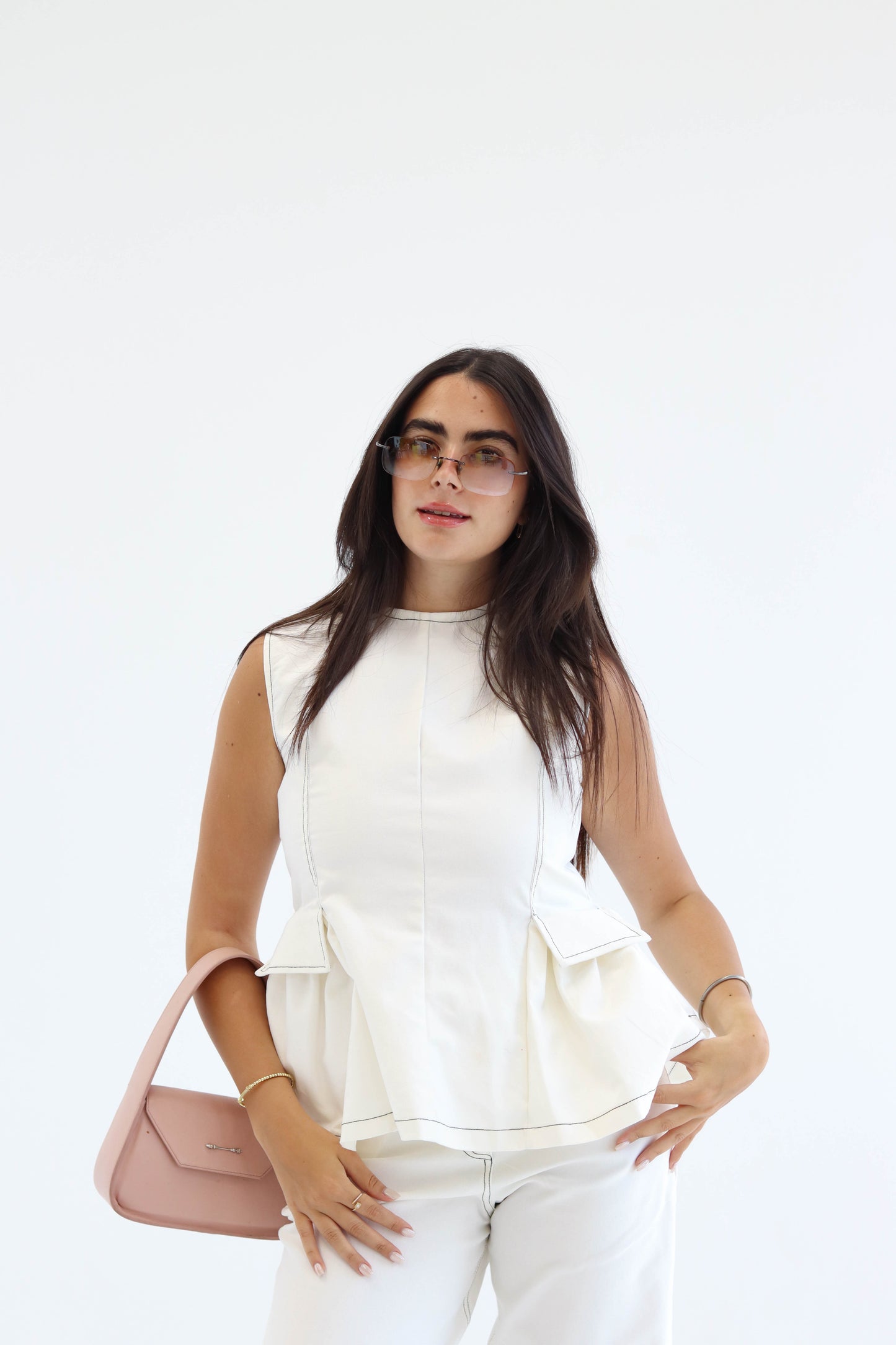 The White Peplum Ensemble set