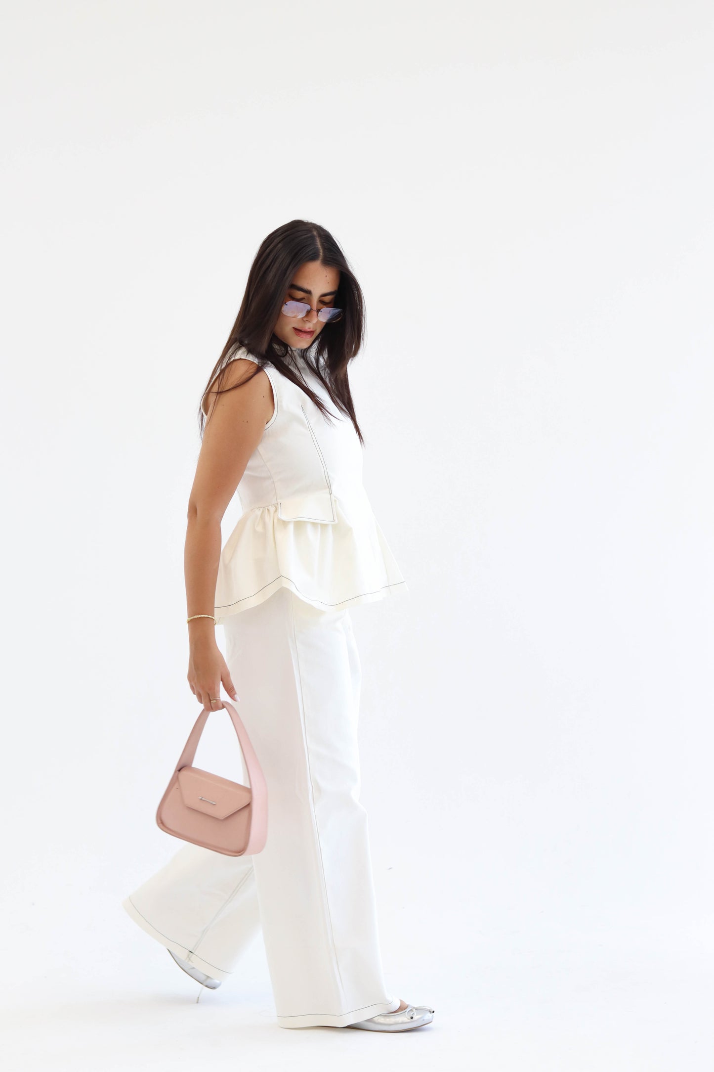 The White Peplum Ensemble set