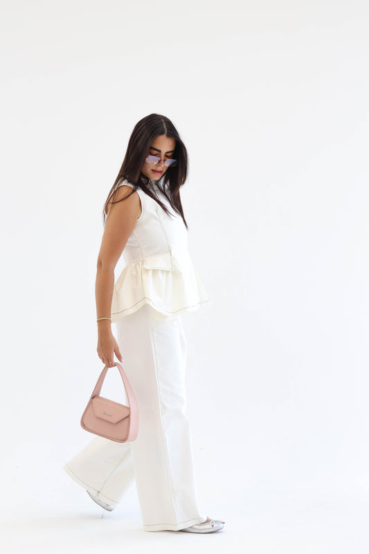 The White Peplum Ensemble set