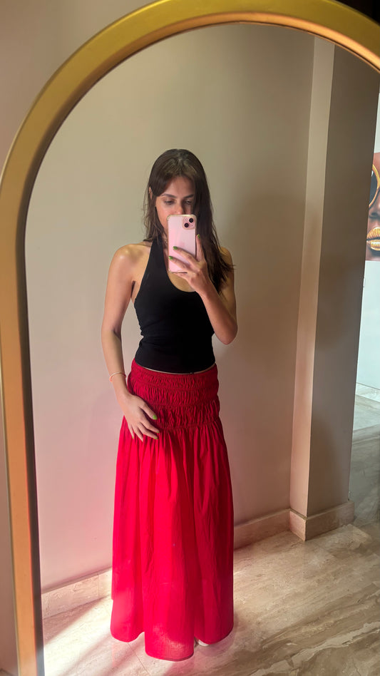 The Scarlet Smocked Waist Skirt