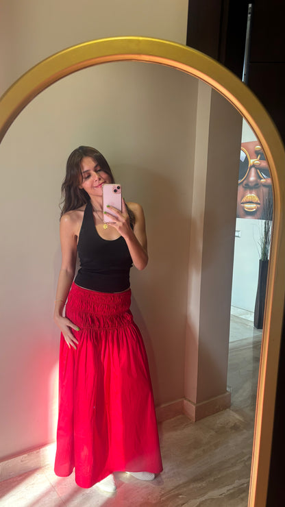 The Scarlet Smocked Waist Skirt