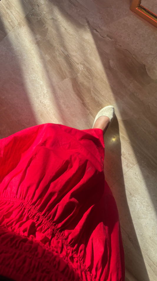 The Scarlet Smocked Waist Skirt