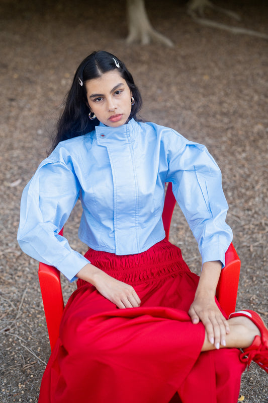 The Sculpted Blue Shirt