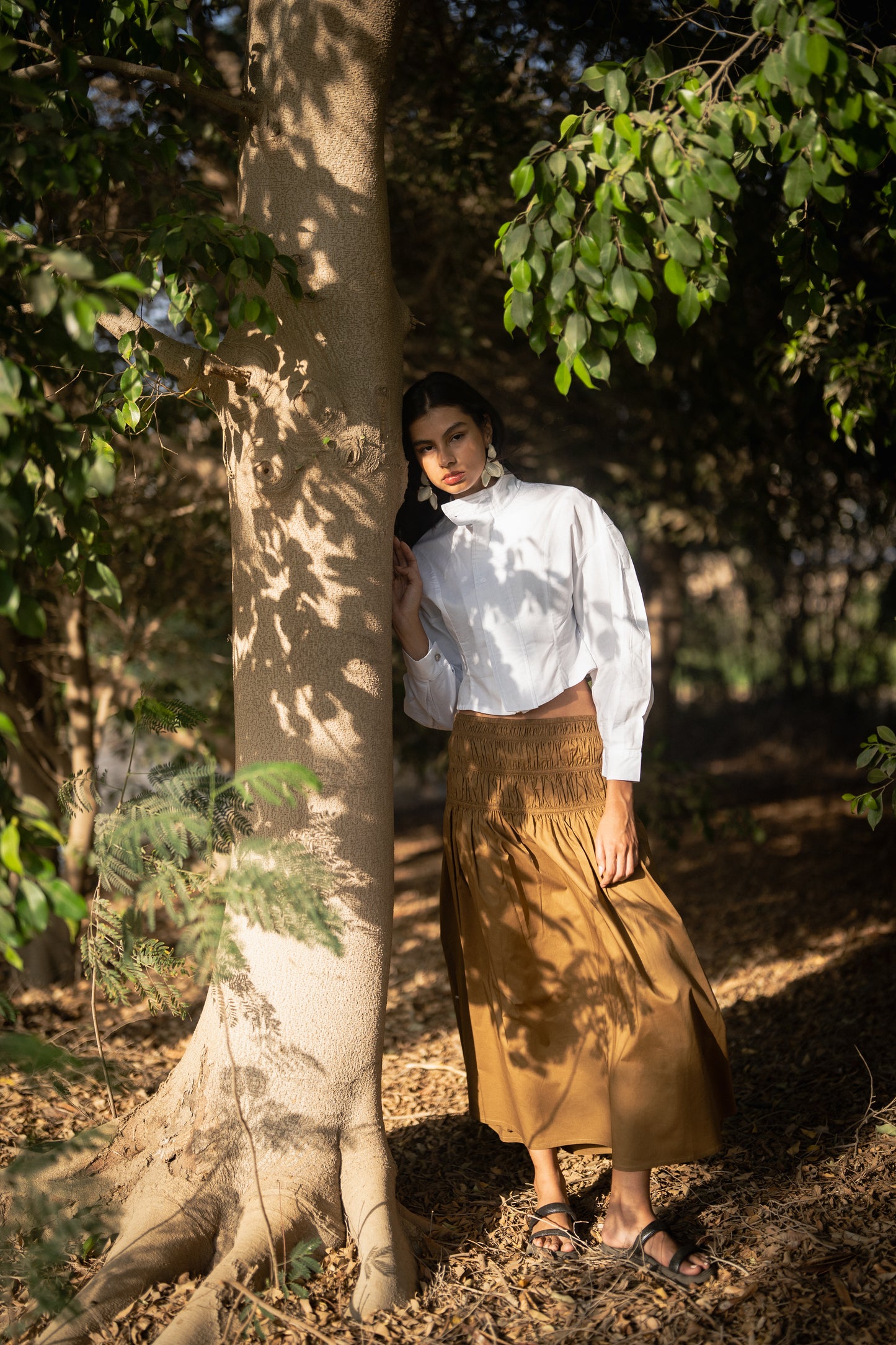 The Downtown Smocked Waist Skirt