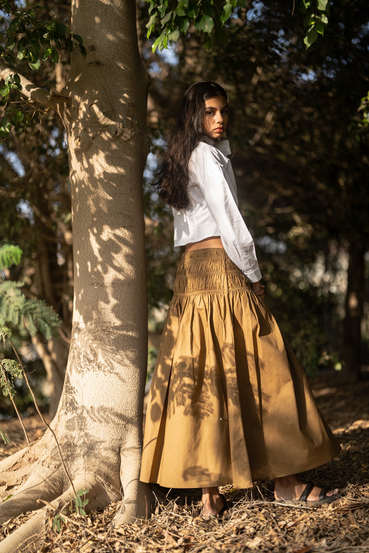 The Downtown Smocked Waist Skirt