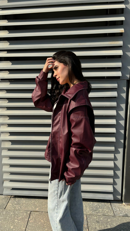 The Burgundy Leather Jacket