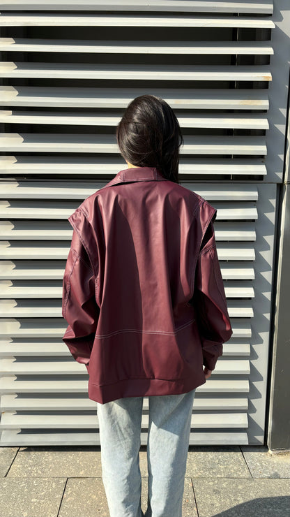 The Burgundy Leather Jacket